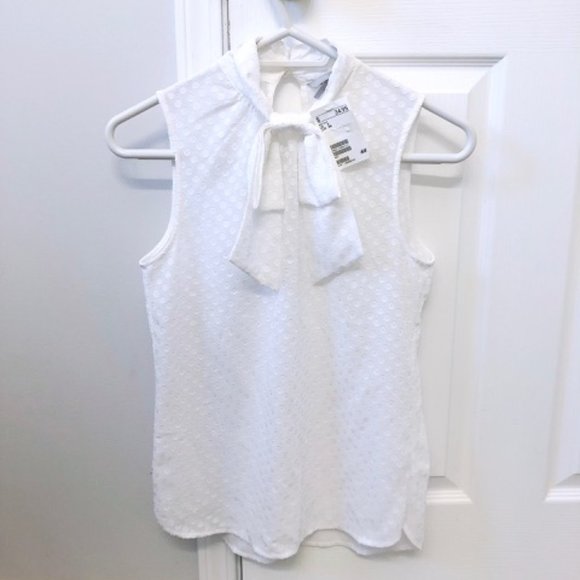 NEW White Blouse with Bow - Picture 2 of 10